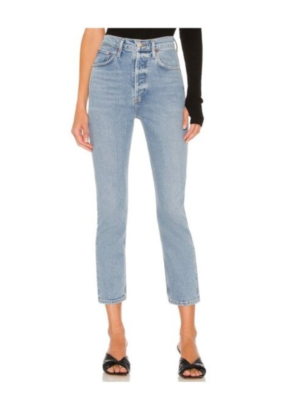 AGOLDE Riley High Rise Straight Crop in Shiver Women's Size 25